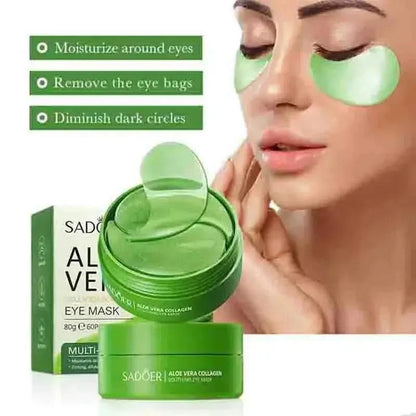 60pcs Aloe Vera Collagen Eye Mask Anti Dark Circles Eyes Bags Moisturizing Anti-Wrinkles Eye Patches Eyes Skin Care Products Jay Cosmetic