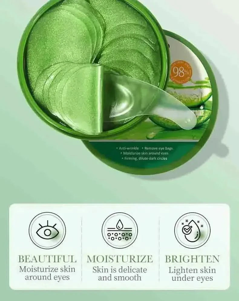 60pcs Aloe Vera Collagen Eye Mask Anti Dark Circles Eyes Bags Moisturizing Anti-Wrinkles Eye Patches Eyes Skin Care Products Jay Cosmetic