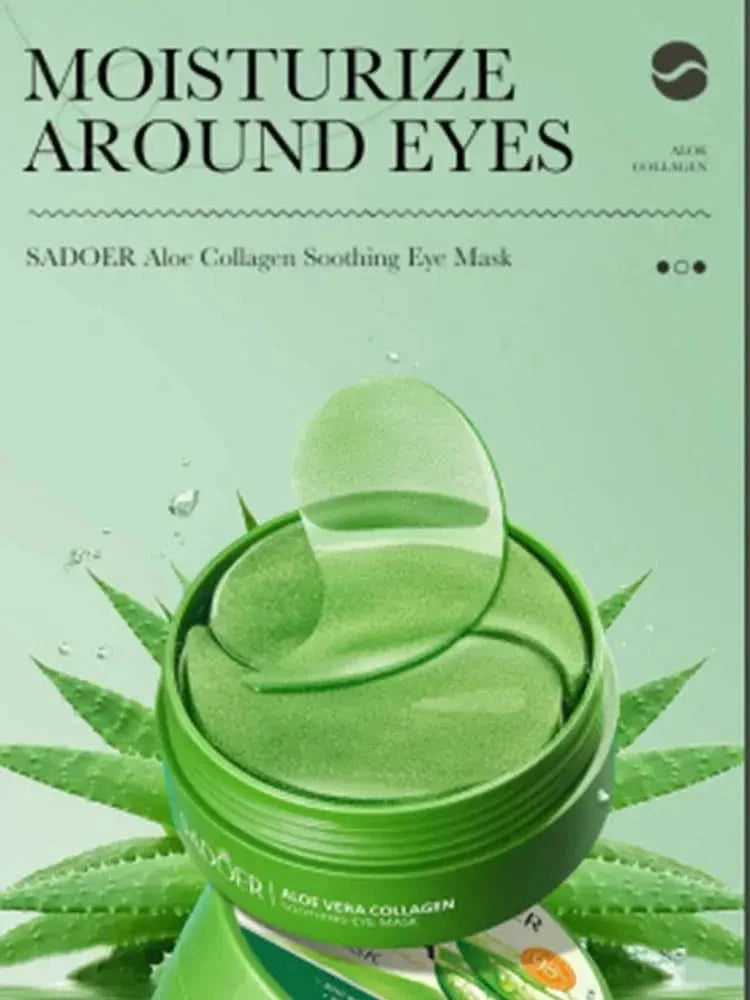 60pcs Aloe Vera Collagen Eye Mask Anti Dark Circles Eyes Bags Moisturizing Anti-Wrinkles Eye Patches Eyes Skin Care Products Jay Cosmetic