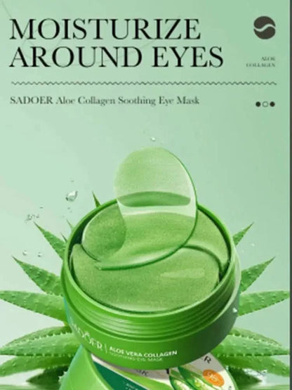 60pcs Aloe Vera Collagen Eye Mask Anti Dark Circles Eyes Bags Moisturizing Anti-Wrinkles Eye Patches Eyes Skin Care Products Jay Cosmetic