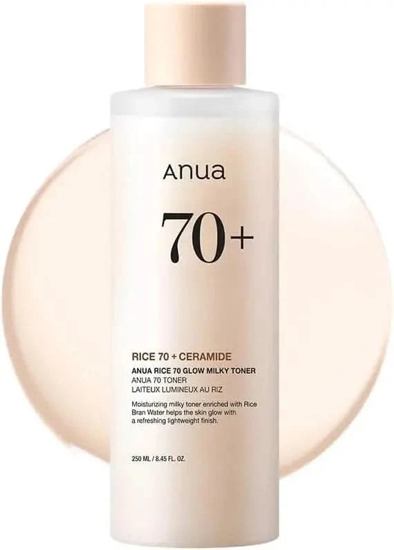 Anua Rice 70 Glowing Milky Toner Brightening Niacinamide Serum Toner Face Toner for Glass Skin Korean Skin Care Beauty Products Jay Cosmetic