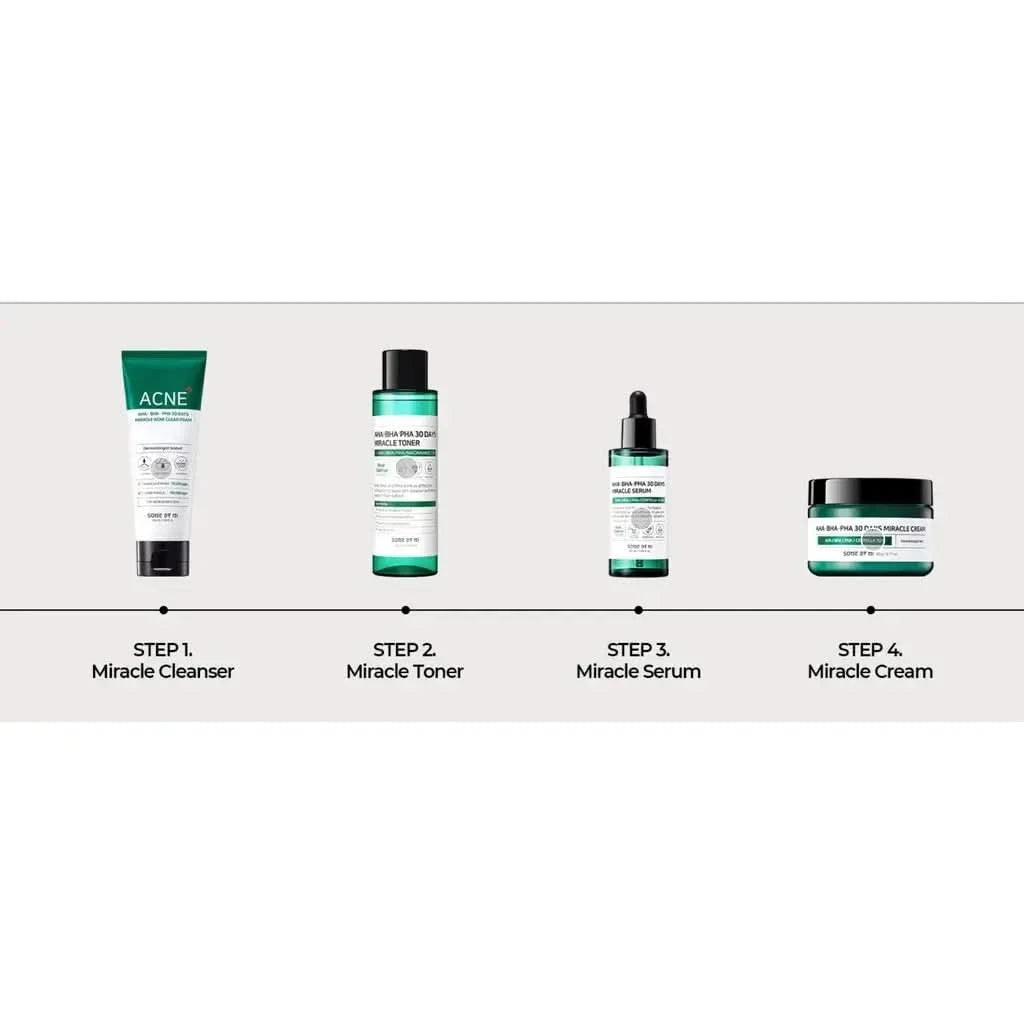 SOME BY MI AHA BHA PHA 30 Days Miracle Toner  5.07Oz/150ml  Made from Tea Tree Leaf Water for Sensitive Skin Jay Cosmetic