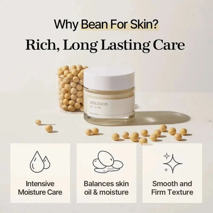 mixsoon Bean cream Vegansnail, Long-lasting Soothing Hydration Cream for face, Korean Skin Care 1.69 fl.oz 50ml Jay Cosmetic