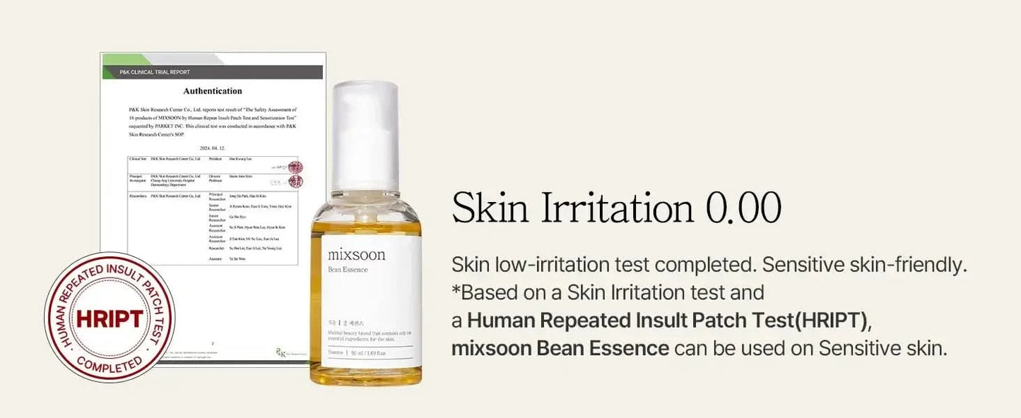 mixsoon bean essence vegan snail facial exfoliating essence facial moisturizing Korean skin care product Glassskin/50 ml Jay Cosmetic